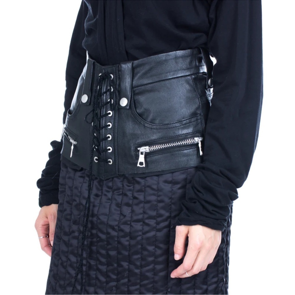 Ben Taverniti Unravel Project Leather Lace Up Belt Sz S‎ M